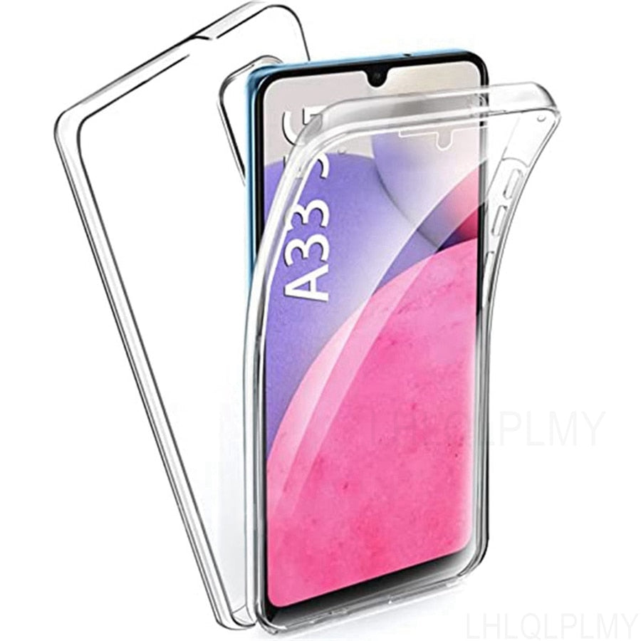 Capa dupla face transparente para Samsung Galaxy A13 A33 A53 5G A73 M52 A23 M23 M13 A04 A04S A14 A24 A34 A54 A 13 53 Capa traseira